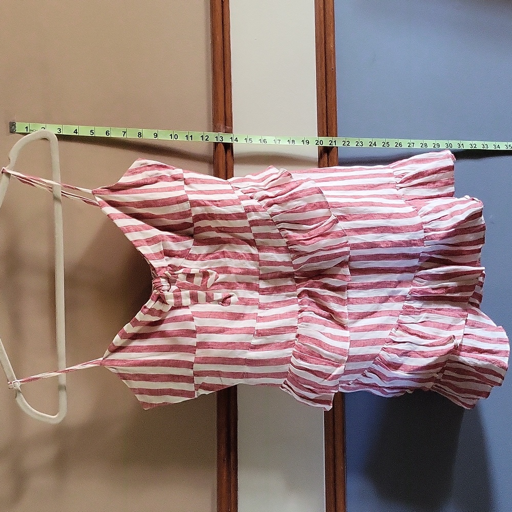 Linen mini dress with bow
